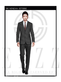 時尚黑色男職業裝西服制服設計圖374