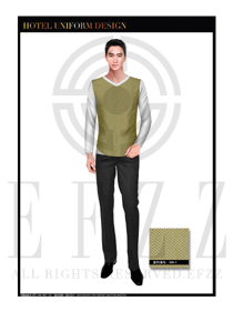 淺黃色男款按摩技師款式設(shè)計圖1335