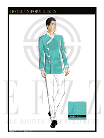 時尚綠色男款水療SPA服務(wù)員服裝款式圖196