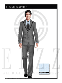 灰色男職業(yè)裝西服服裝款式圖387
