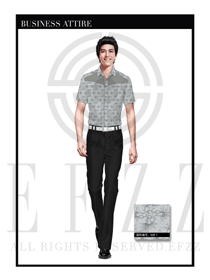 時尚灰色男款保安服短袖制服設計圖323