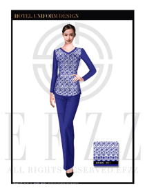 古典青花瓷風格女款按摩技師制服設計圖1336