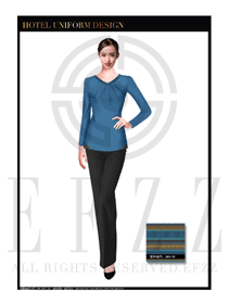 深藍色女款按摩技師款式設計圖1337