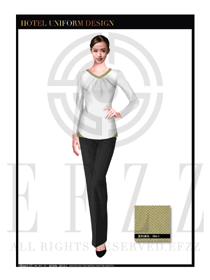 時(shí)尚米白色女款按摩技師制服設(shè)計(jì)圖1338