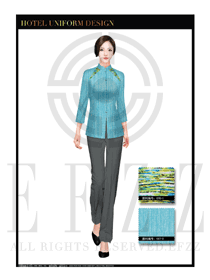 藍色女款按摩技師款式設計圖1339