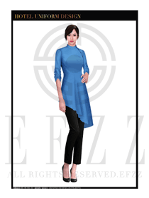 時尚深藍色女款按摩技師制服設(shè)計圖1342
