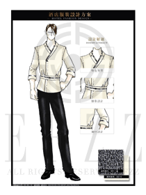 卡其色男款酒店民族特色服裝款式設計圖174