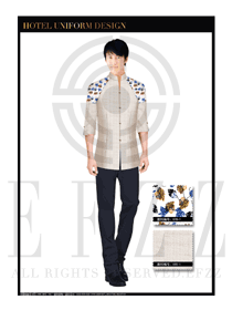 時尚米色男款酒店客房服務員制服設計圖552
