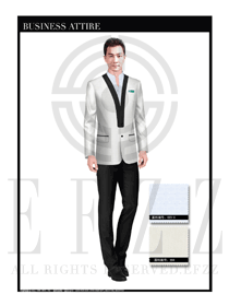 米白色男職業裝西服服裝款式圖391