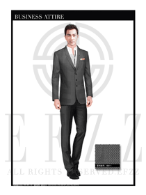 銀灰色男職業(yè)裝西服服裝款式圖395