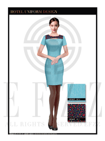 藍色女款按摩技師款式設計圖1347