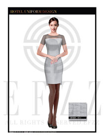 時尚淺灰色女款按摩技師制服設計圖1348