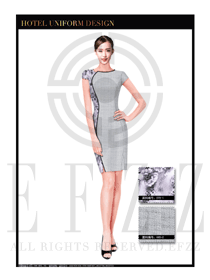 時尚淺灰色女款按摩技師制服設計圖1350