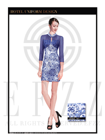 青花瓷女款按摩技師款式設(shè)計圖1351