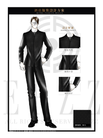 黑色男裝酒店門童行李生服裝款式圖1215