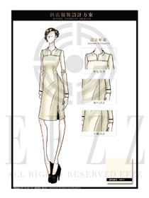 時尚卡其色女款酒店門童行李生服裝款式圖1216