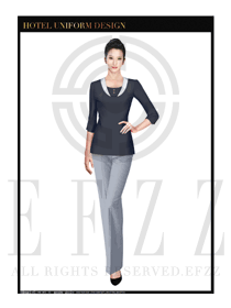 黑色女款按摩技師款式設(shè)計圖1357