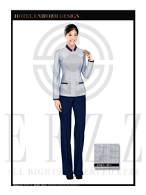 時尚灰色女款酒店客房服務員制服設計圖572