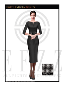 時尚酒店制服女款西餐咨客服裝設(shè)計圖535