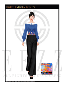 深藍(lán)色音樂主題西餐廳咨客制服設(shè)計(jì)圖541