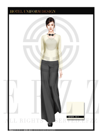 時尚卡其色女款按摩技師制服設計圖1362