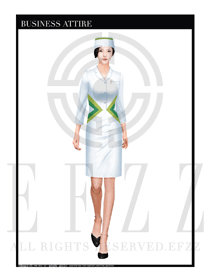 時尚典雅白修身女款按摩技師制服設計圖1366
