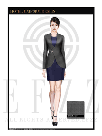 深灰色修身款大堂經理制服設計圖992