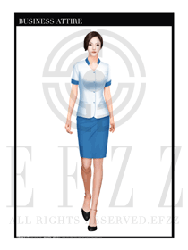 蔚藍(lán)色短裙款按摩技師制服設(shè)計(jì)圖1368