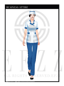 時尚顯氣質女款褲裝按摩技師款式設計圖1369