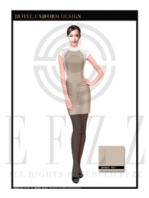 卡其色長裙款大堂經理制服設計圖996