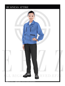 時尚天藍(lán)色女款4S店工作服款式設(shè)計圖1103