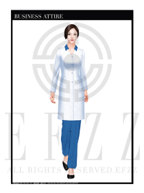 時尚白色翻領女款按摩技師制服設計圖1377