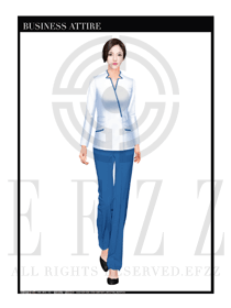 白色長袖修身顯瘦款按摩技師制服設計圖1382