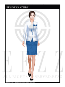 時尚白色職業(yè)套裙款按摩技師服裝款式設(shè)計圖1383