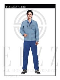 時(shí)尚淺藍(lán)色男款4S店工作服款式設(shè)計(jì)圖1109