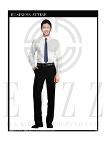 白色修身款長袖襯衫制服設(shè)計(jì)圖269