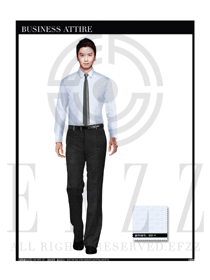 淺藍色修身款長袖襯衫制服設計圖271