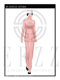 時尚粉紅色修身款按摩技師服裝款式設計圖1385