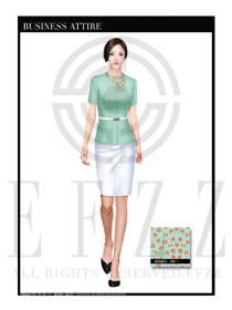 淺綠色短袖修身顯瘦款按摩技師制服設(shè)計圖1398