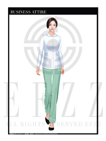 白色長袖修身款按摩技師服裝款式設(shè)計(jì)圖1399