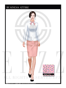 時尚白色長袖套裙款按摩技師制服設計圖1408