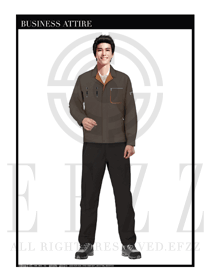 時尚灰色男款長袖車間春秋工程服制服設計圖1162