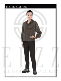 時尚灰色女款春秋工程服制服設計圖1164