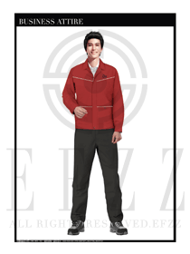 淺紅色長(zhǎng)袖男款4S店春秋工程服制服設(shè)計(jì)圖1165