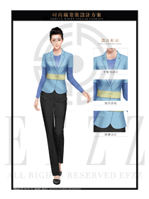 時尚修身款女秋冬職業(yè)裝款式設(shè)計圖1443