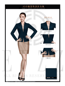 時尚女秋冬職業裝套裙制服設計圖1445
