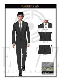 時尚黑色修身男款酒店大堂經理制服款式圖1063