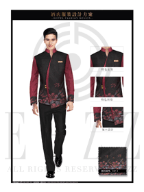 原創新款深灰色中式立領男款酒店大堂經理制服款式圖1080