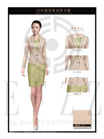 新款卡其色修身女款酒店大堂經理服裝設計圖1097