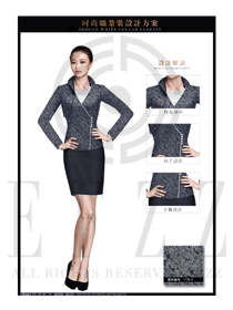 原創(chuàng)設(shè)計新款灰色腰果花女款酒店大堂經(jīng)理制服款式圖1107